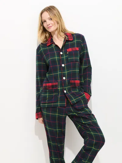 Alex Mill Flannel Sleep Shirt In Tartan In Green