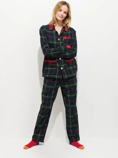 Alex Mill Flannel Sleep Pant In Tartan In Green