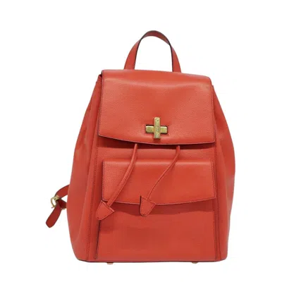Pre-owned Celine Backpack Leather Orange Leather Backpack Bag ()
