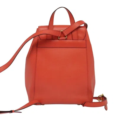 Pre-owned Celine Backpack Leather Orange Leather Backpack Bag ()