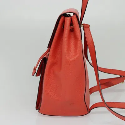 Pre-owned Celine Backpack Leather Orange Leather Backpack Bag ()
