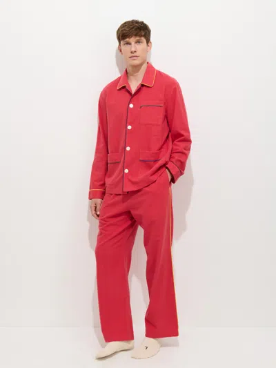 Alex Mill Piped Sleep Pant In Flannel In Red