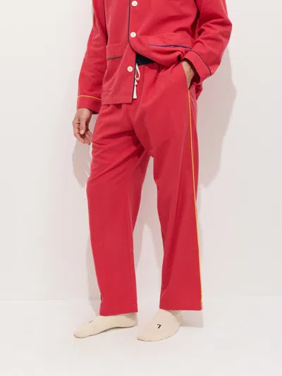 Alex Mill Piped Sleep Pant In Flannel In Red
