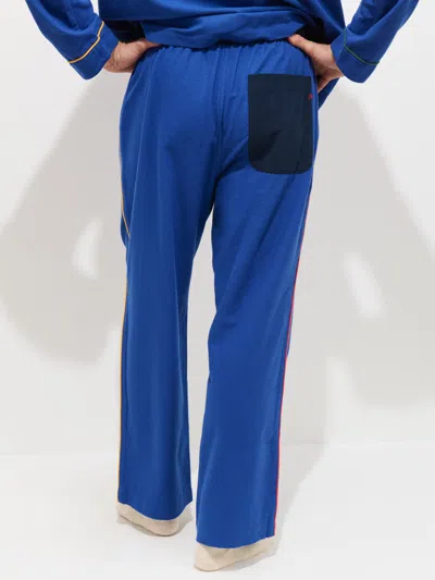 Alex Mill Piped Sleep Pant In Flannel In Blue