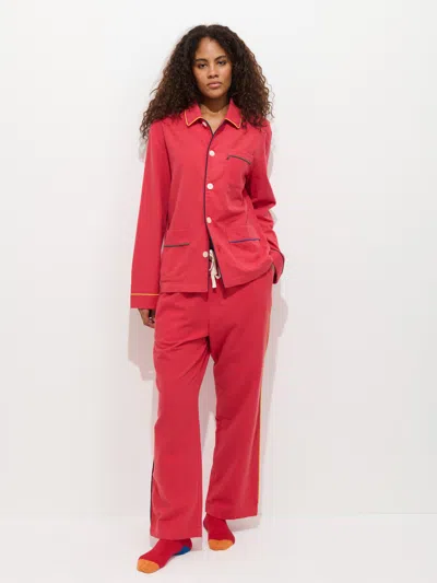 Alex Mill Piped Sleep Pant In Flannel In Red