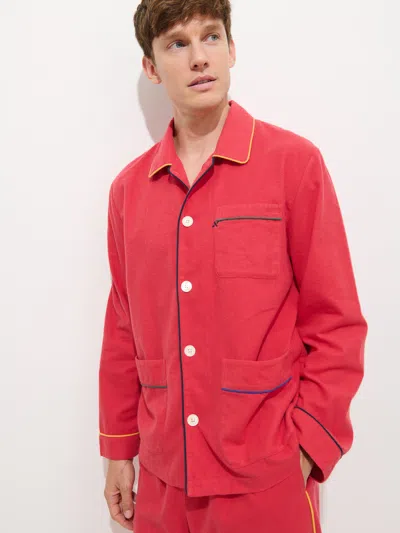 Alex Mill Piped Sleep Shirt In Flannel In Red