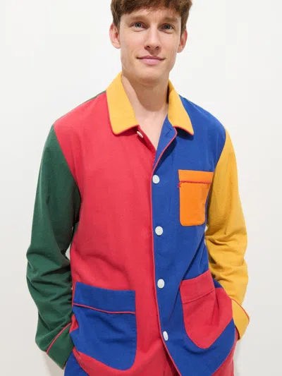 Alex Mill The Colorblock Flannel Sleep Shirt In Multi
