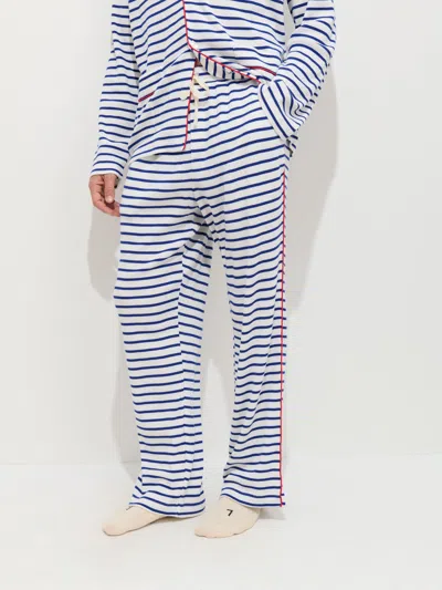Alex Mill The Striped Waffle Pant In Blue