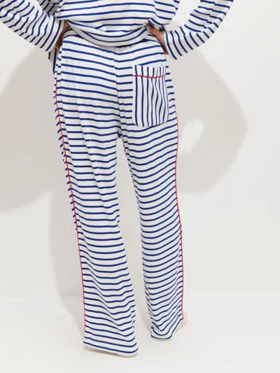 Alex Mill The Striped Waffle Pant In Blue