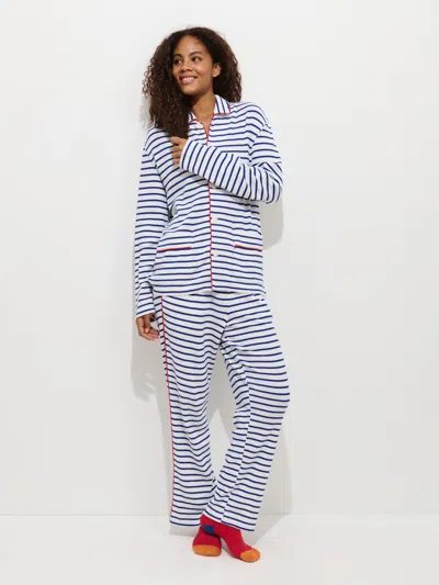 Alex Mill The Striped Waffle Pant In Blue
