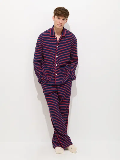 Alex Mill The Striped Waffle Pant In Red