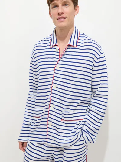 Alex Mill The Striped Waffle Sleeping Shirt In White