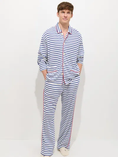Alex Mill The Striped Waffle Sleeping Shirt In White