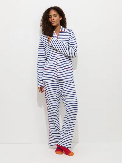 Alex Mill The Striped Waffle Sleeping Shirt In White