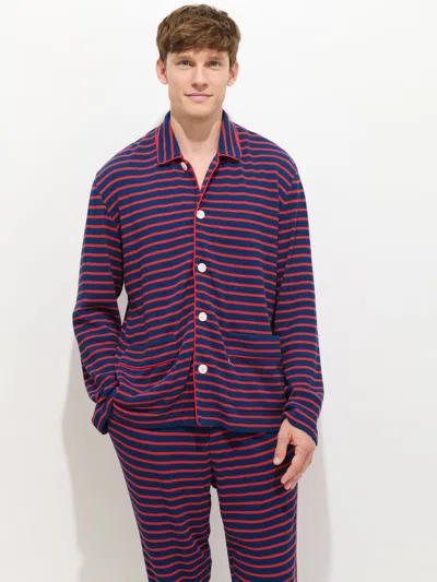 Alex Mill The Striped Waffle Sleeping Shirt In Multi