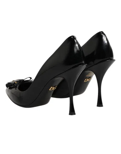 Dolce & Gabbana Black Bag Embellished Heels Pumps Women's Shoes In Black