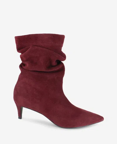 Kenneth Cole Marsha Suede Kitten Heel Bootie In Brown