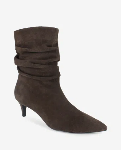 Kenneth Cole Marsha Suede Kitten Heel Bootie In Burgundy
