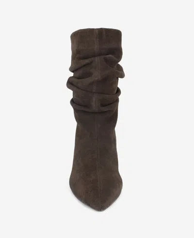 Kenneth Cole Marsha Suede Kitten Heel Bootie In Burgundy