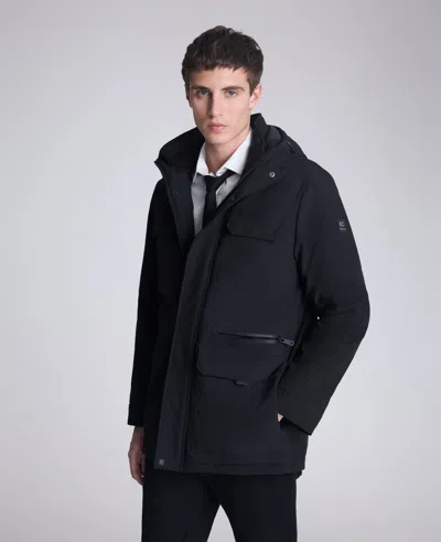 Kenneth Cole Oxford Patch Pocket Parka In Black