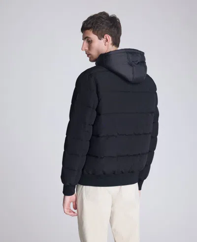 Kenneth Cole Oxford Hood Bomber Jacket In Blue