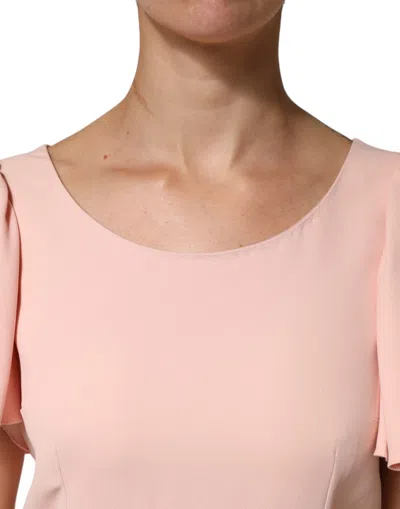 Dolce & Gabbana Pink Short Sleeves Round Neck Blouse Top In Pink