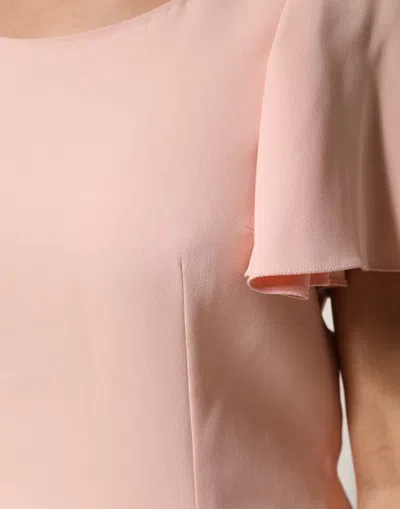 Dolce & Gabbana Pink Short Sleeves Round Neck Blouse Top In Pink