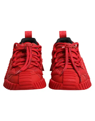 Dolce & Gabbana Red Logo Lace Low Top Ns1 Sneakers Shoes In Red