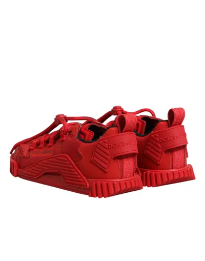 Dolce & Gabbana Red Logo Lace Low Top Ns1 Sneakers Shoes In Red