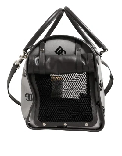 Pre-owned Dolce & Gabbana White Dg Logo Pet Carrier Logo Plaque Top Handle Women's Bag ()