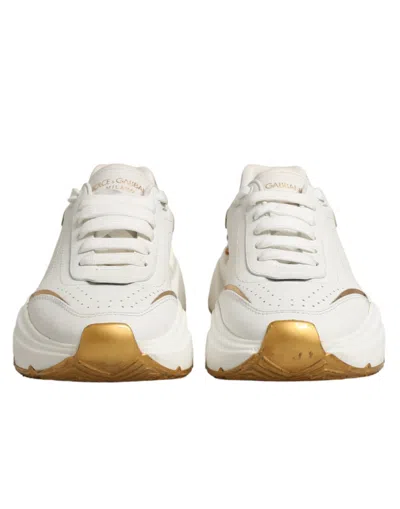 Pre-owned Dolce & Gabbana White Gold Daymaster Low Top Sneakers Women's Shoes ()
