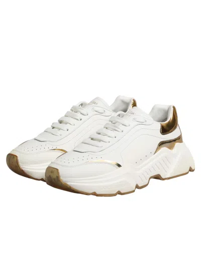 Pre-owned Dolce & Gabbana White Gold Daymaster Low Top Sneakers Women's Shoes ()