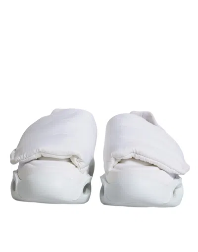 Pre-owned Dolce & Gabbana White Padded Fabric Low Top Sneakers Women's Shoes ()