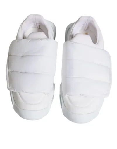 Pre-owned Dolce & Gabbana White Padded Fabric Low Top Sneakers Women's Shoes ()