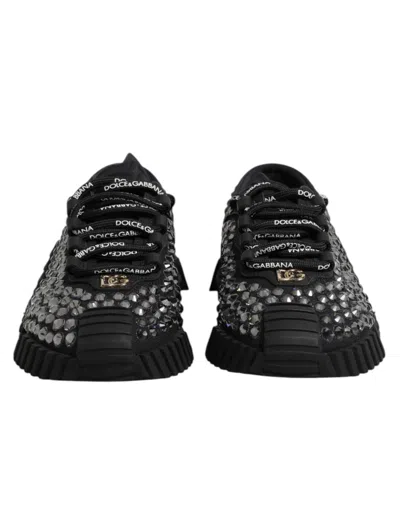 Dolce & Gabbana Women's Black Embellished Low Top Ns1 Sneakers Women's Shoes In Black