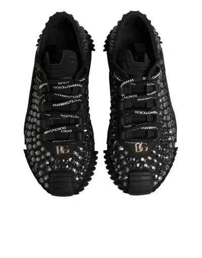 Dolce & Gabbana Women's Black Embellished Low Top Ns1 Sneakers Women's Shoes In Black