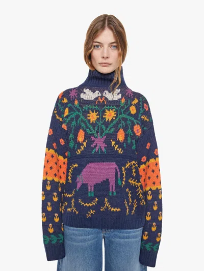 Mother The Biggie Hickey Picking Daisies Shirt In Blue