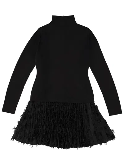 Hugo Boss Textured Skirt Long Sleeve High Neck Dress