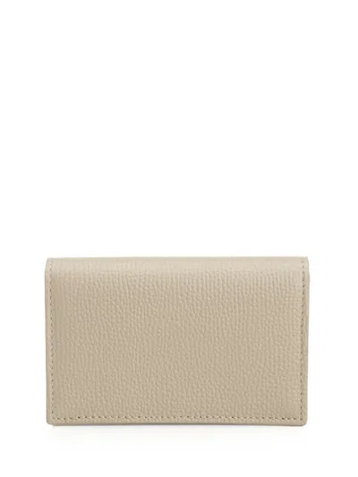 Loewe Anagram Business Cardholder In Pebble Grained Calfskin In Gray