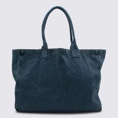 Anine Bing Blue Cotton Leo Canvas Tote In Blue