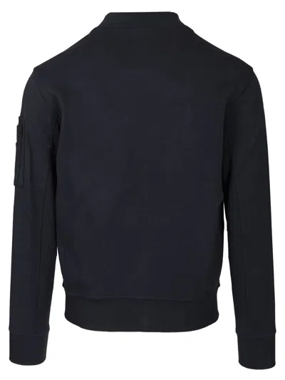 Polo Ralph Lauren Zip-up Embroidered Bomber-style Sweatshirt In Blue