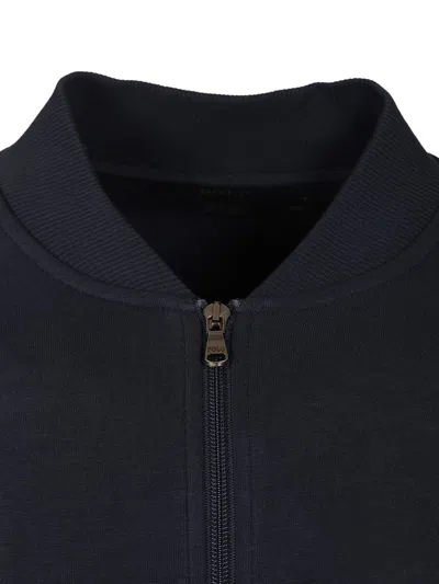 Polo Ralph Lauren Zip-up Embroidered Bomber-style Sweatshirt In Blue