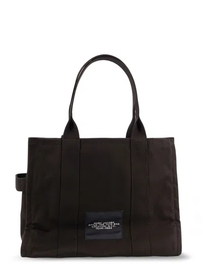 Marc Jacobs Canvas Shopping Bag With Frontal Logo In Brown