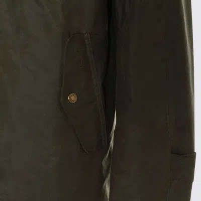Barbour Stylish Coat With Corduroy Collar And Pockets In Green