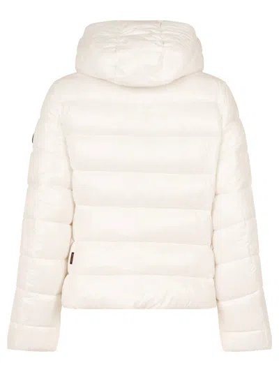 Save The Duck Cosmary Slim Fit Down Jacket With Laqué Finish Clothing In White