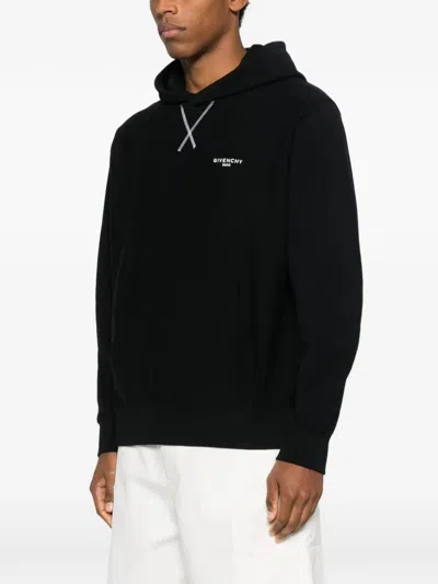 Givenchy Couture Seam Fleece Hoodie With Paris Embroidery Clothing In Black