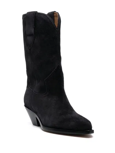 Isabel Marant Dahope Suede Leather Boots In Black