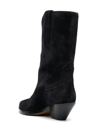 Isabel Marant Dahope Suede Leather Boots In Black