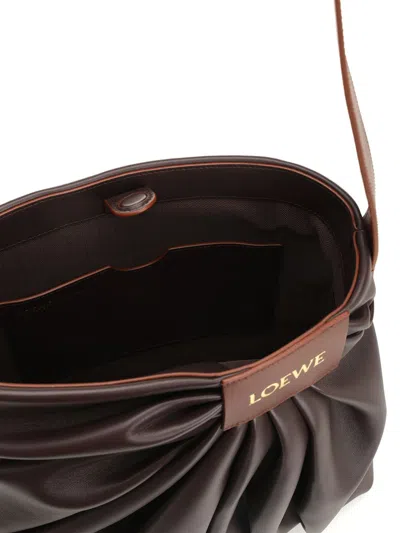 Loewe Draped Tote Shoulder Bag Crossbody Bags Brown In Brown