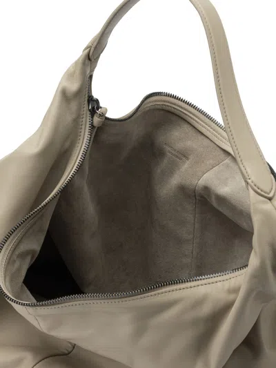 Brunello Cucinelli Soft Structure Shoulder Bag With Single Handle In Gray
